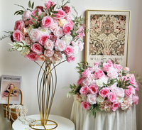 Bunga Mawar Hydrangea Pink 50cm Grosir, Dekorasi Tengah Meja Menakjubkan untuk Pernikahan, Hotel & Restoran, Kualitas Terbaik, Produk Terlaris