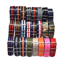 Bracelet de montre en toile de nylon rayée 18mm 20mm 22mm, sangle de montre tissée en sangle de ceinture de sécurité