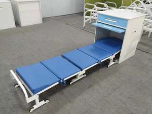 Mobilier d'hôpital en acier à côté du meuble avec coussin rétractable pliable <span class=keywords><strong>Lit</strong></span> d'escorte <span class=keywords><strong>lit</strong></span> pliant - Product Image 6