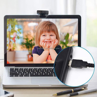 Webcam en Résolution 1080p avec Objectif à Focale Fixe et Cache de Confidentialité pour Diffusion en Direct et Visioconférence