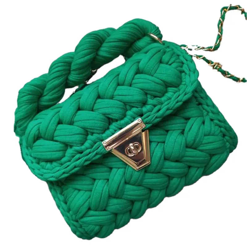 2022 Hot Customized Popular Manual Weave Colour Ladies Handbag Crochet Bag