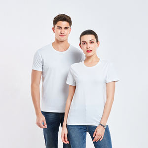 Venta al por mayor personalización camiseta Unisex 170 GMS Slim Fit Camiseta de algodón liso camisetas personalizadas impresión de camisetas - Product Image 3