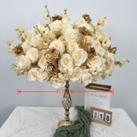 Arrangement floral en soie pour centre de table de mariage, bouquet décoratif, fleurs artificielles d'hortensia vert et blanc