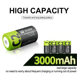 Baterías Recargables C IILEER de Buena Calidad, 1200 Ciclos, 1.5V 3000mAh 4995mWh, Batería de Iones de Litio Cilíndrica - Product Image 4