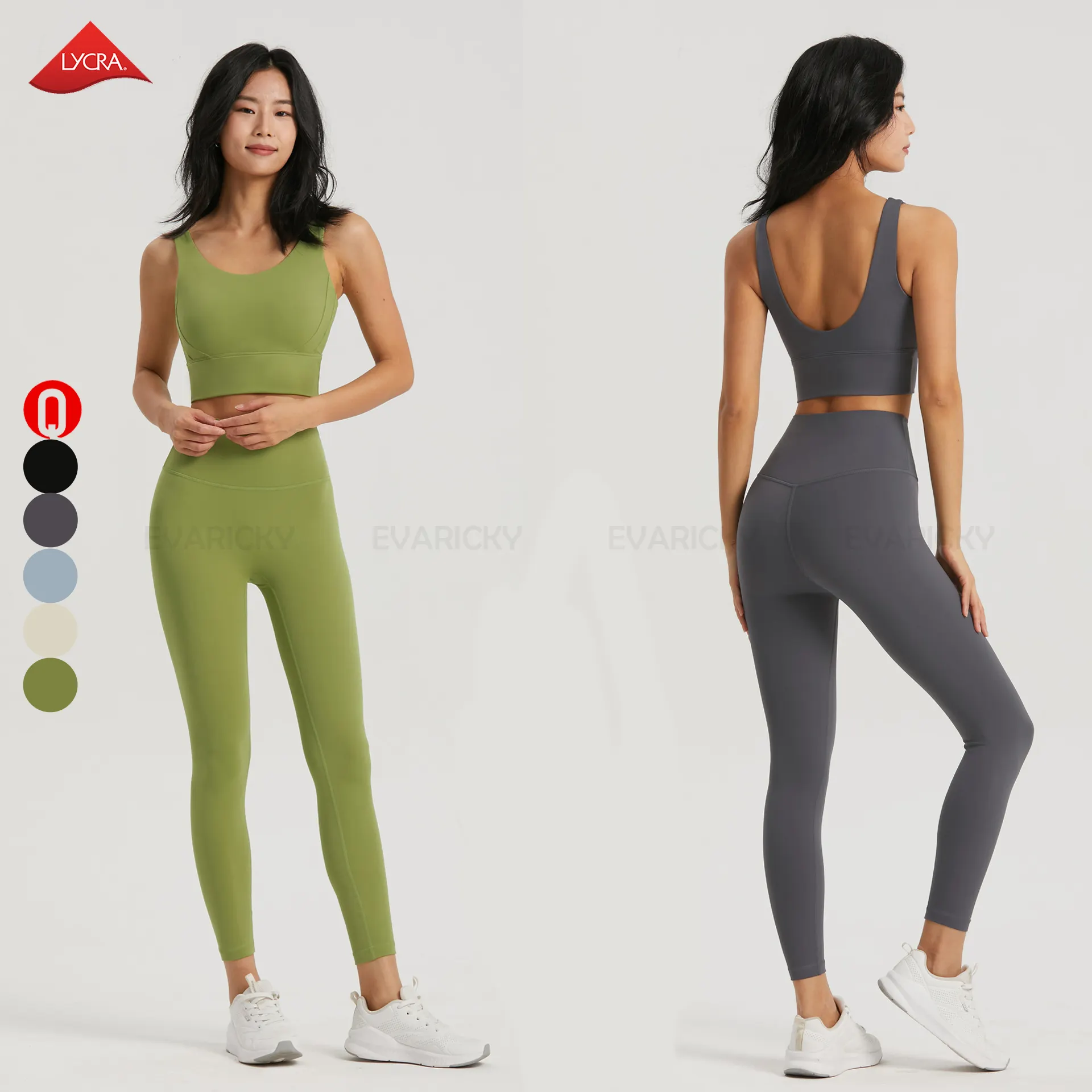 Summer High Waist Tummy Control Leggings Yoga Sets Fitness Wear Manufacturers Women 2023 Custom Logo New Yoga Sets With Pockets