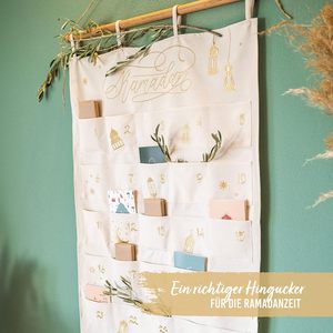 Большой красочный мусульманский календарь обратного отсчета до Рамадана с 30 карманами из хлопковой ткани для детей с логотипом - Product Image 4