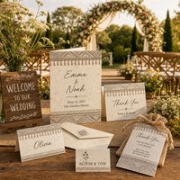 Pflanzbares Boho-Garten-Hochzeitsset mit Wildblumensamen, 5-teiliges Hochzeits-Briefpapier-Set für Boho-Hochzeiten