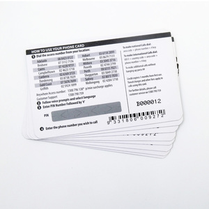 Personalizado CR80 de plástico de papel de <span class=keywords><strong>prepago</strong></span> <span class=keywords><strong>tarjeta</strong></span> de rascar para teléfonos móviles - Product Image 1