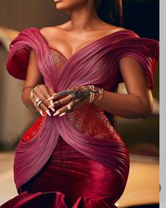 LM J547 جميلة فاخرة للنساء فستان حفلة موسيقية حورية البحر قصير بلا أكمام أنيق فستان مثير <span class=keywords><strong>P</strong></span> فستان سهرة - Product Image 4