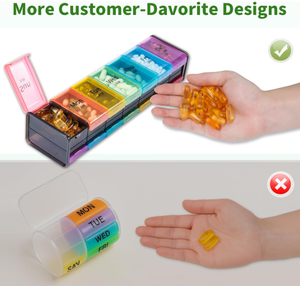 Organizador de Pastillas Semanal Extra Grande, 2 Veces al Día, Pastillero XXL de 7 Días con Compartimentos Grandes AM PM, Estuche para Medicamentos Diario Libre de BPA - Product Image 4