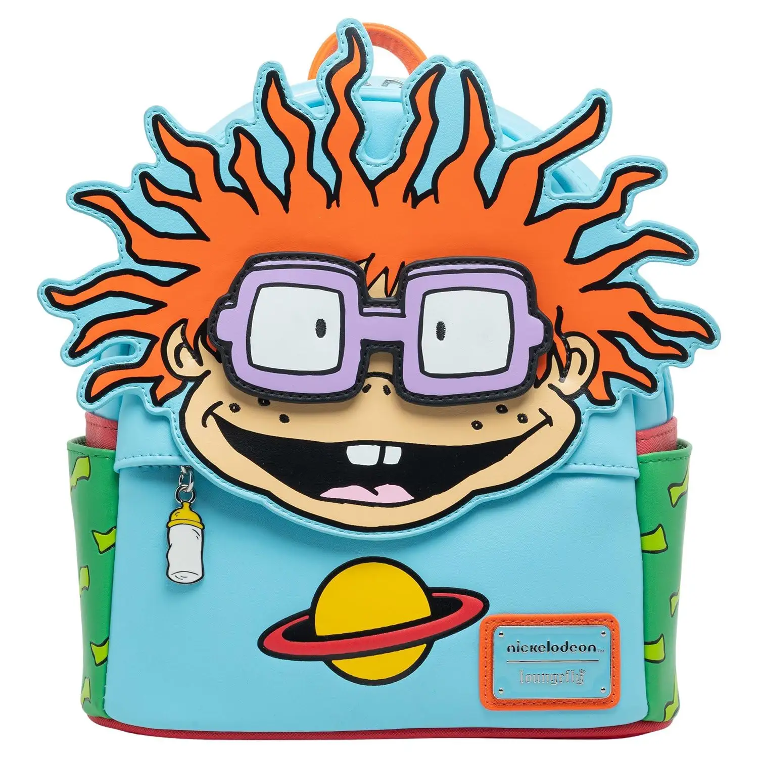 Fama Aangepaste Loungefly Nickelodeon Rugrats Chuckie Cosplay Met Verwijderbare Bril Rugzak Vrouwen Loungeefly Kleine Rugzak