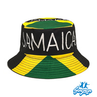 Topi nelayan pakaian dua sisi bendera Jamaika topi luar ruangan pada dudukan topi pabrik kustom