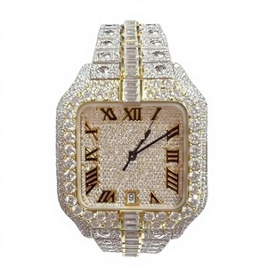 Montre mécanique de luxe pour homme avec diamants, en acier inoxydable, verre Moissanite Zircon, étanche 10 bars, bracelet à fermoir personnalisé - Product Image 1