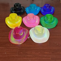 Nuovi Cappelli a Strisce per Adulti, Cappelli LED Luminosi Personalizzati per Halloween, Festival ed Eventi EDC, Cappelli da Cowboy per Cosplay