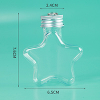 Bouteilles en PET transparentes en forme d'étoile de qualité alimentaire, 50 ml, contenants portables en plastique pour jus et boissons, 1,7 oz, pour l'emballage de bonbons