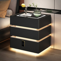 Meubles modernes et simples Tables de chevet intelligentes en bois massif Vente en gros bon marché Meubles de chambre Tiroir de rangement Table de chevet intelligente