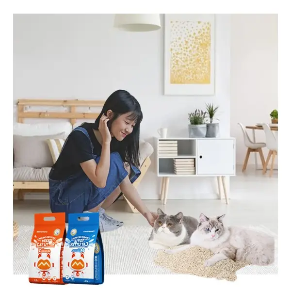 Desodorização rápida e eficaz para animais de estimação, areia tofu para gatos, areia desodorizada para gatos, atacado personalizada