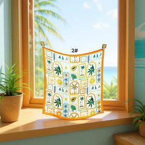 Fazzoletto con motivo albero di cocco 70x70 cm per davanzale, sciarpa quadrata con motivo a palma, design multicolore - Product Image 2