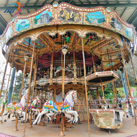Manège Électrique Thème Animal : Cheval à Bascule Rotatif pour Parc d'Attractions - Modèle de Manège de Parc à Thème