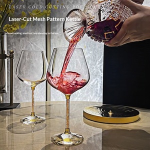 Set di Bicchieri da <span class=keywords><strong>Vino</strong></span> Borgogna di Lusso con Decanter Rotante, Stile Lussuoso, 6-10 Pezzi, Capacità Superiore a 1L, Bicchieri da <span class=keywords><strong>Vino</strong></span> per Casa - Product Image 1