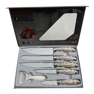 Juego de Cuchillos de Cocina de 6 Piezas al por Mayor, Cuchillos de Chef de Acero Inoxidable con Revestimiento Antiadherente, Juego de Cubiertos para Cocinar, Regalo para el Hogar - Product Image 2