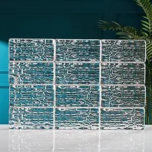 제조자 단단한 유리제 벽돌 투명한 정연한 색깔 melt 용해 단단한 유리제 벽돌 서리로 덥은 수정같은 벽돌