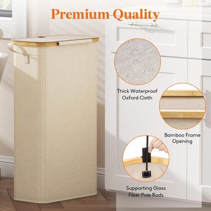 Oxford Cloth Laundry <b>Basket</b> With Lid 72cm <b>Foldable</b> Rectangle Storage Bin For Bathroom Clothes Organizer - Product Image 3
