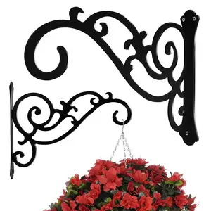 YJL Suporte de parede de aço quadrado grosso moderno para vasos de flores, suporte de metal para jardim ao ar livre, varanda e plantas