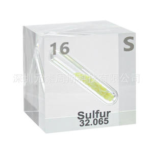 Modèle de cube d'élément soufre avec présentoir en acrylique pour l'enseignement de la chimie, usage scolaire - Product Image 5