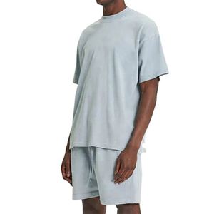 Custom Men's Fashion Oversized Knitted Letter Pattern Heavyweight T-<b>Shirt</b> High Quality 100% Cotton Streetwear - Product Image 4