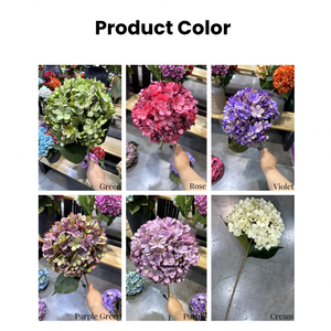 ดอกไฮเดรนเยียคุณภาพสูง ขนาดใหญ่ สีขาว ชมพู ฟ้า ทำจากผ้าไหม เหมาะสำหรับตกแต่งงานแต่งงานและบ้าน - Product Image 3