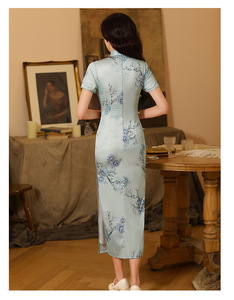 Vestidos largos elegantes de fiesta para mujer Qipao Jacquard bandera flor elegante diario chica mujeres señoras vestido <span class=keywords><strong>Cheongsam</strong></span> precio de fábrica - Product Image 4