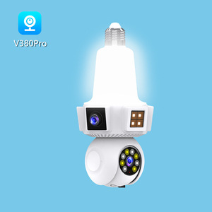 Caméra ampoule intelligente V380Pro 6MP, double objectif, vision nocturne, contrôle par application, lumière LED E27 pour la surveillance de la sécurité à domicile - Product Image 1