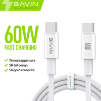 BAVIN Precio al por Mayor Personalizado, Cable de Carga Rápida USB Tipo C a USB Tipo C de 2 Metros, 60 W, 3 A, para Teléfono Móvil Android, Huawei, PC, Tableta