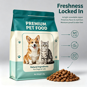 Sac d'emballage alimentaire pour animaux de compagnie imprimé sur mesure, pochette refermable autoportante pour chiens et chats, stockage d'aliments 2 kg - Product Image 6