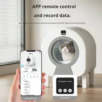 Litière intelligente pour chat WF, forme carrée, nettoyage entièrement automatique, ramassage des excréments, désodorisation à l'air frais, écologique, en plastique PP, 68L