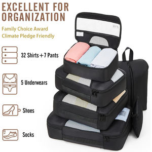 Custom Logo Travel <b>Suitcase</b> <b>Storage</b> Bag 9pcs Compression Organizers Packing Cubes Set Travel Luggage Organizer <b>Storage</b> Bags - Product Image 5