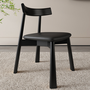 Sedia da Pranzo Moderna in Legno Massello con Rivestimento in <span class=keywords><strong>Ecopelle</strong></span>, Design Portatile ed Ecologico, Impermeabile per Casa e Hotel - Product Image 2