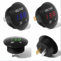 Voltmeter Panel Digital 12v-24v, penguji voltase Meter tampilan LED untuk mobil otomotif sepeda motor perahu ATV truk Aksesori reparasi
