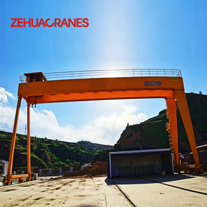Pont roulant à double poutre européen 5-100T, palan portique extérieur CE ISO VFD anti-oscillation pour le levage de matériaux lourds préfabriqués en portuaire - Product Image 1