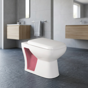 Cuvette de toilette en céramique double couleur rouge et blanc, standard américain/britannique, avec siphon EWC carré S/P - Product Image 5