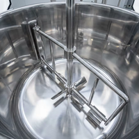 Cuve de mélange chauffante à fréquence variable 500L en acier inoxydable SS304/316 avec homogénéisateur de fond pour la production de cosmétiques, gels et onguents