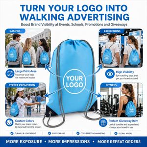 Bolsa Promocional de Poliéster 210D 420D con Cordón, Personalizable para Campañas de Marca, Bolsa de Regalo con Cordón para el Mercado Estadounidense y Europeo, Bajo MOQ, Venta al Por Mayor - Product Image 5