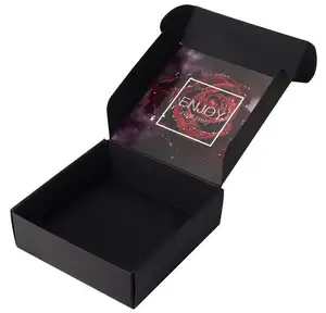 Customized Logo Printing Perfume Packaging Box Black Shipping Corrugated Cardboard Mailer Box