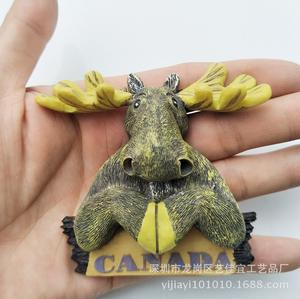 Yijia Original exportation unique wapiti colombien canadien commémoratif résine aimants pour réfrigérateur autocollant magnétique artisanat - Product Image 4