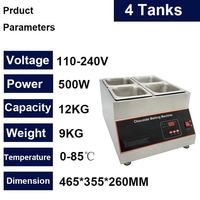 Machine à tempérer le chocolat 500W avec une capacité de 12kg Nouveau fondeur de chocolat à base de lait Température réglable
