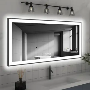 High-end Supply Cloakroom Salon Wall Led Full Length 1500 Anti-fog Hotel Room Lighted Tempered Mirror With Light