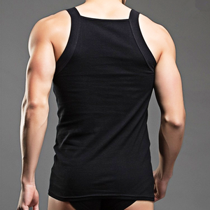 Ultima canottiera da uomo con taglio quadrato in maglia a coste stile palestra da uomo - Product Image 5
