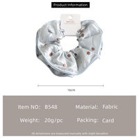MUJU B548 Chouchou à pois métalliques 16 cm 20g en tissu froissé scintillant, élastique volumineux pour cheveux, avec carte logo personnalisée, prêt à la vente au détail
