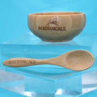 Ensemble écologique personnalisé en bambou pour soins du visage : bol, spatule, pinceau et cuillère pour crème, argile, gelée et masque facial DIY